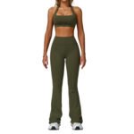 Womens Backless Yoga Fitness Set High-Intensity Sportswear