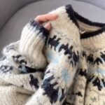 Vintage Jacquard Round Neck Knit Cardigan for Women, Thickened Single-Button Loose Fair Isle Sweater Coat, Stylish Autumn Winter Top - Image 2