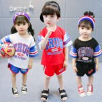 Children's Short Sleeve Set, Fashionable Baby T-Shirt, Boys' Sports Shorts, Girls' Cartoon Two-Piece Set - Image 3