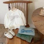 Printed sweatshirt children's retro round neck loop hoodie