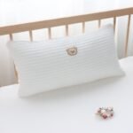 ins pure cotton embroidered bear bedside pillow baby comfort pillow removable and washable core - Image 3