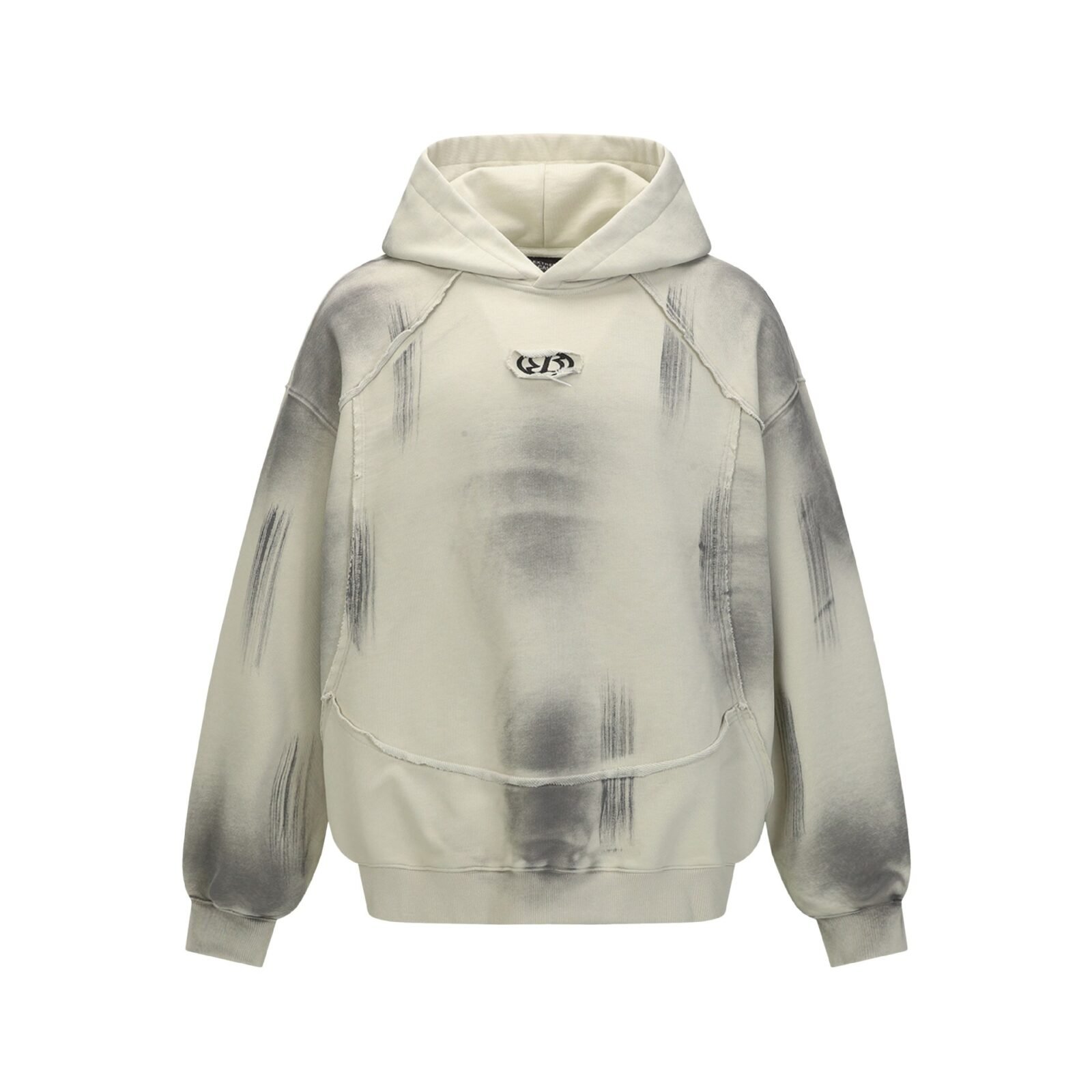 Hairy edge washed and spray dyed hoodie - Image 6
