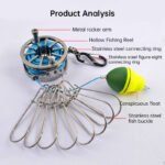 Stainless Steel Fishing Clip with Floats, 8 Clips Live Bait Hook Holder for Reel, Portable Fishing Tackle Tool - Image 11