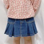 Girls' denim shorts fake two piece skirt - Image 4