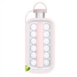 2-in-1 Portable Folding Ice Ball Maker Bottle, Silicone Freezer Ice Mold & Water Bottle for Cocktails, Travel, Gym