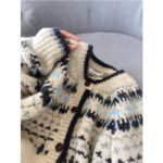 Vintage Jacquard Round Neck Knit Cardigan for Women, Thickened Single-Button Loose Fair Isle Sweater Coat, Stylish Autumn Winter Top - Image 6