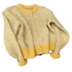 Chic Yellow Short Knit Cardigan for Women, Thick Cozy Style, Loose Fit, Petite Size, Autumn and Spring Wear - Image 5