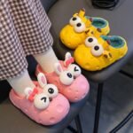Autumn and winter baby cotton slippers for boys and girls, warm and plush bag with cotton cover and waterproof large, medium, and small children cotton slippers - Image 12