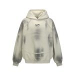Hairy edge washed and spray dyed hoodie