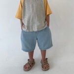 Simple straight leg denim five quarter pants - Image 3