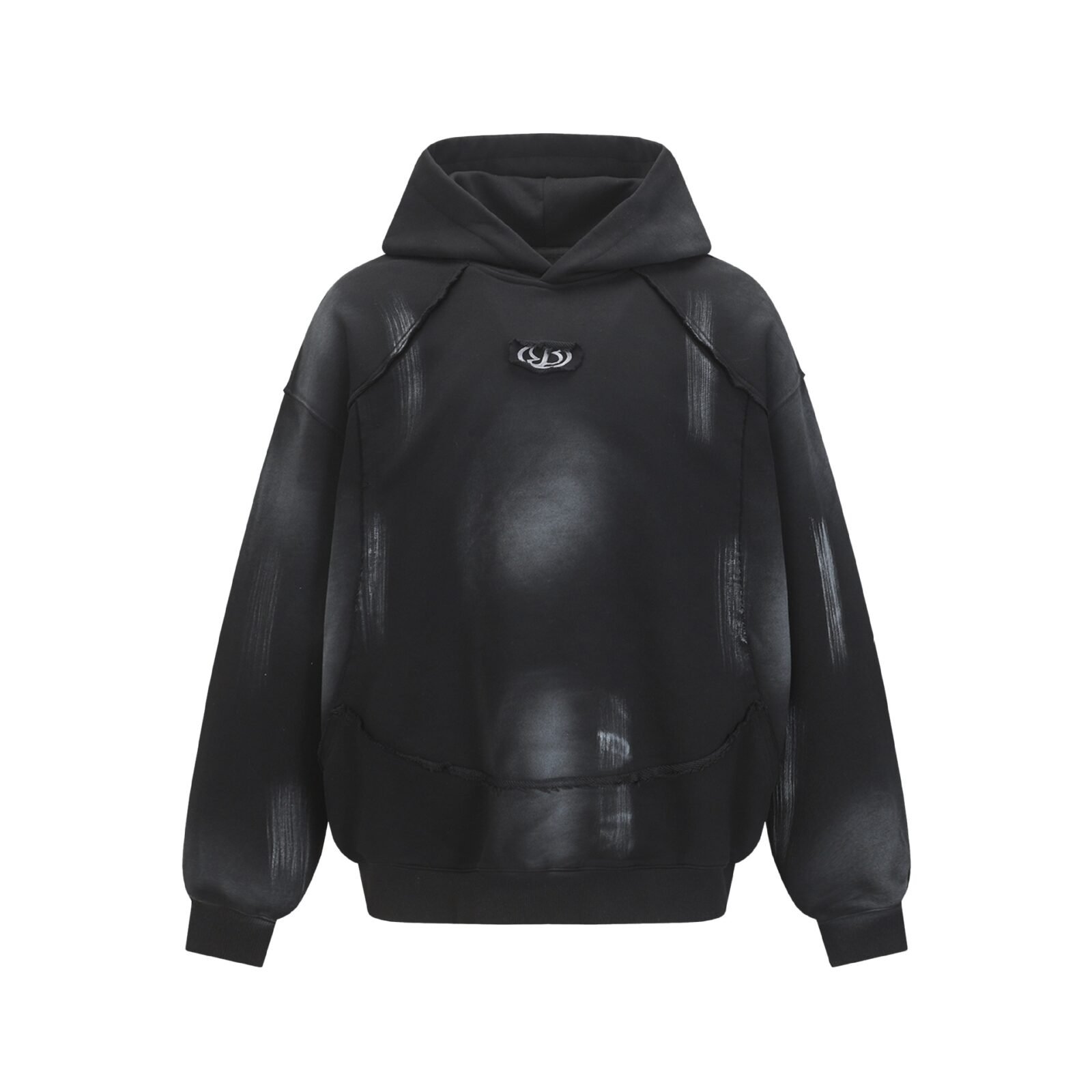 Hairy edge washed and spray dyed hoodie - Image 7