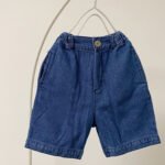 Simple straight leg denim five quarter pants - Image 4