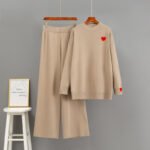 Long sleeved wide leg pants two-piece set for women - Image 4