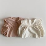 Girl baby lace lapel base long sleeved casual shirt - Image 2