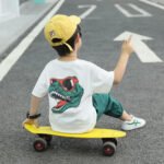 Boys' Short Sleeve T-Shirt and Shorts Set, Children's Cartoon Sports Two-Piece Outfit - Image 3