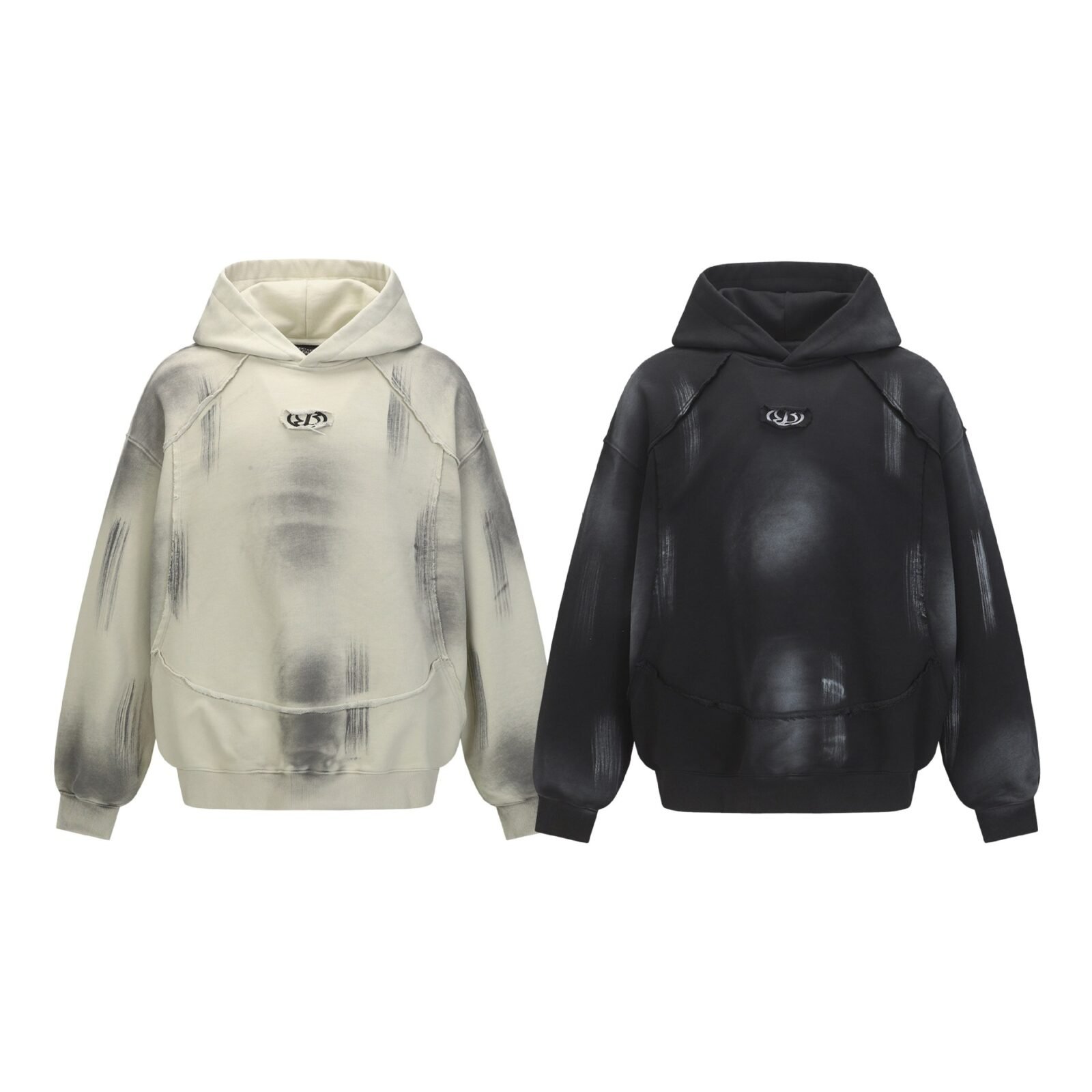 Hairy edge washed and spray dyed hoodie - Image 5