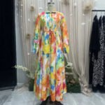 New Style Shirt Dress with Floral Digital Printing Long Dress - Image 3