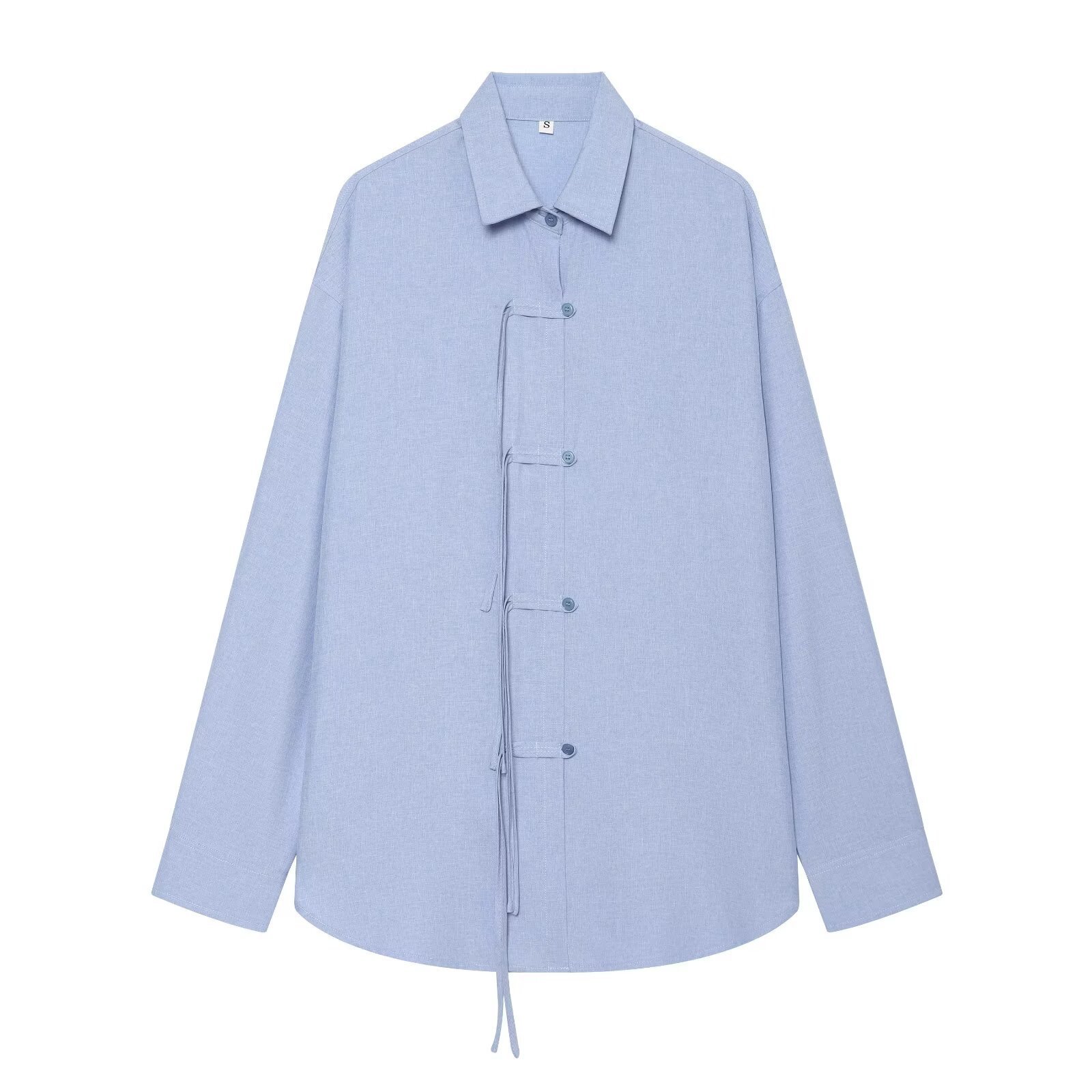 586555057 Retro women's pure linen shirt for summer - Image 1