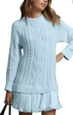 Comfortable Casual Fashion Knit Sweater with Cable Pattern for Women - Image 14