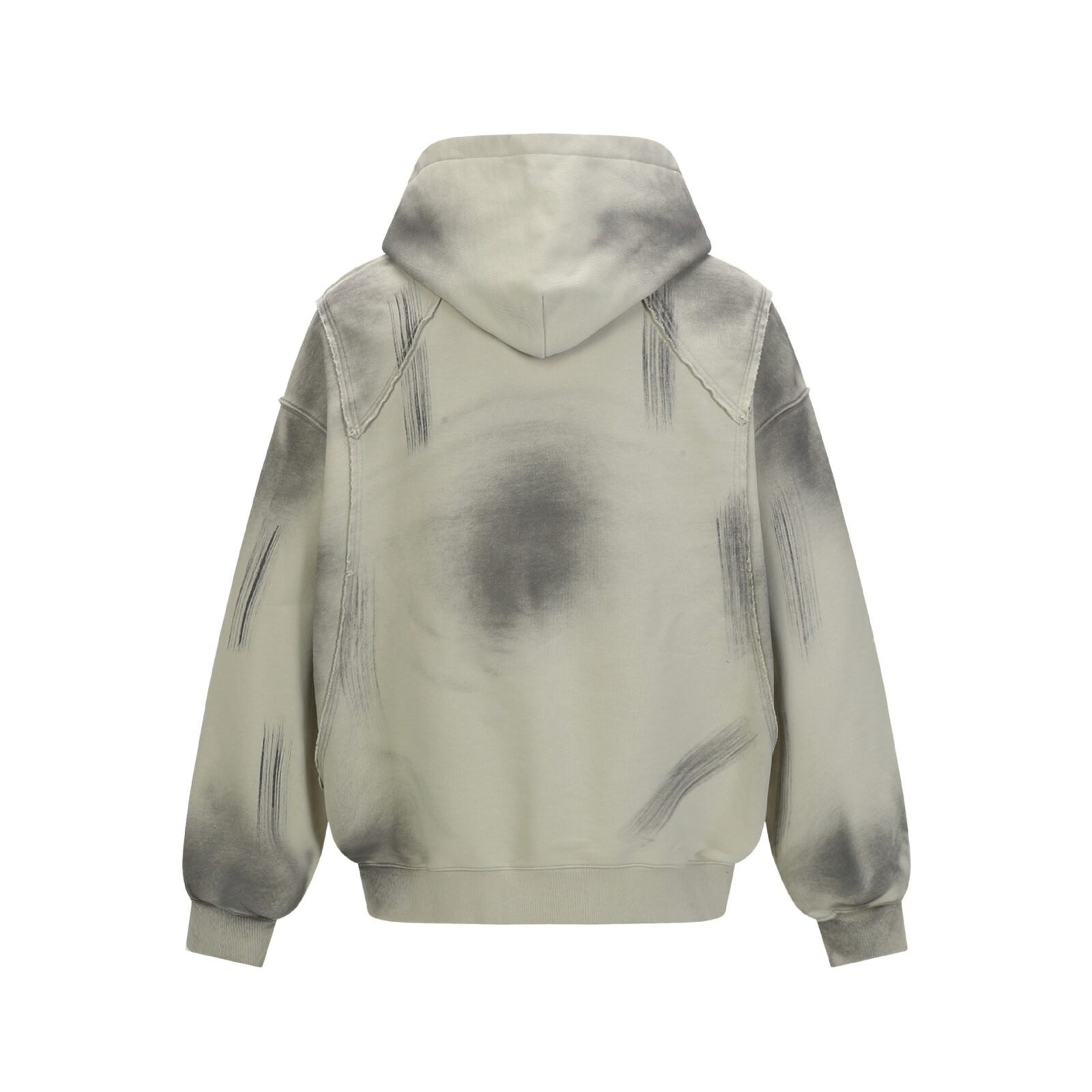 Hairy edge washed and spray dyed hoodie - Image 2