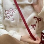 Sweet Knitted Patchwork Faux Fur Embroidered Cardigan for Women Spring Soft and Gentle Versatile Warm Open Front Sweater - Image 2
