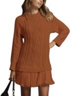 Comfortable Casual Fashion Knit Sweater with Cable Pattern for Women - Image 7
