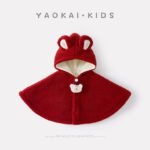 Poncho Coat for Baby Girls, Warm Thickened Winter Outerwear, Stylish and Versatile Cape Design - Image 2