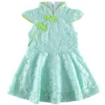 Lace Mesh Princess Dress for Girls, Sleeveless A-Line Chiffon Dress