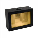 LED Abyss Mirror Display Case – Wooden Infinity Shadow Box for Mini Figures, Cool Desktop Decor & Collector Gift
