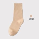 Thin Mid-Calf Socks Pure Cotton White Postpartum Socks Seamless Full Cotton Long Socks - Image 7