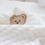 ins pure cotton embroidered bear bedside pillow baby comfort pillow removable and washable core - Image 9