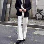 American Retro Minimalist White Loose Jeans Unisex Trendy Relaxed Straight Leg Wide Leg Casual Pants - Image 4