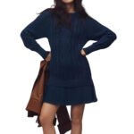 Comfortable Casual Fashion Knit Sweater with Cable Pattern for Women - Image 3
