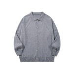 Trendy Panel Texture Heavyweight Loose Casual Turn-down Collar Open Front Sweater