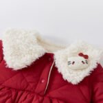 Fleece-Lined Cartoon Romper for Baby Girls, Stylish Thick Warm Hooded Onesie - Image 5