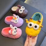 Autumn and winter baby cotton slippers for boys and girls, warm and plush bag with cotton cover and waterproof large, medium, and small children cotton slippers - Image 10