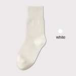 Thin Mid-Calf Socks Pure Cotton White Postpartum Socks Seamless Full Cotton Long Socks - Image 3