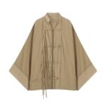 Knot buckle loose casual drape shirt - Image 2