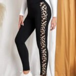 New Leopard Print Comfortable Casual Yoga Pants for Women, High Waist, Butt Lifting, Stretchy Long Pants