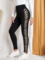 New Leopard Print Comfortable Casual Yoga Pants for Women, High Waist, Butt Lifting, Stretchy Long Pants