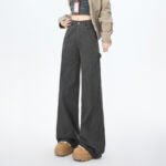 Cargo pants for women, spring and autumn new style, multi-pocket vintage casual wide-leg loose straight-leg slightly flared jeans - Image 8