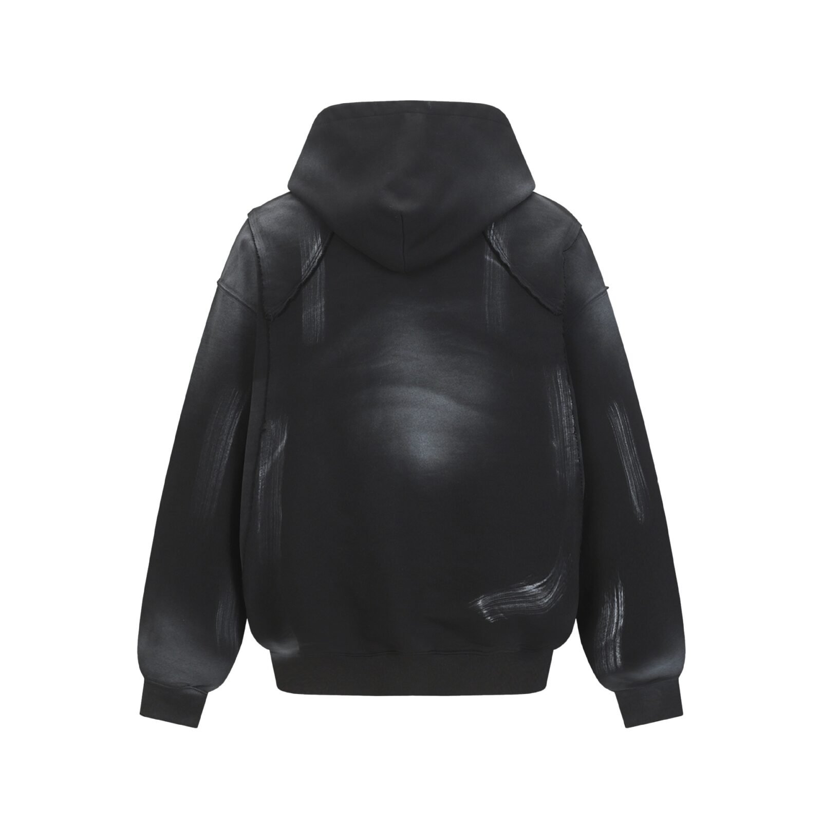 Hairy edge washed and spray dyed hoodie - Image 4
