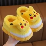 Winter children's cotton slippers, cute cartoon home for girls, warm and non slip indoor and outdoor baby cotton shoes, parent-child shoes, winter - Image 3