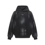 Hairy edge washed and spray dyed hoodie - Image 3