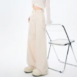Cargo pants for women, spring and autumn new style, multi-pocket vintage casual wide-leg loose straight-leg slightly flared jeans - Image 6