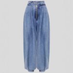 High waisted zipper leg tied jeans for women - Image 3