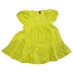 Solid color round neck bubble sleeve patchwork large skirt doll dress - Image 5