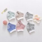 3 pairs of cotton children's knee pads, autumn glue dispensing, anti slip baby knee pads, mesh breathable exercise, baby crawlin - Image 9