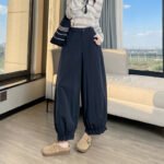 Flared Ankle-Length Pants for Women, Loose Fit, High Waist, Flowy Wide Leg Lantern Pants, Lightweight Summer Style - Image 9