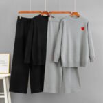 Long sleeved wide leg pants two-piece set for women - Image 2